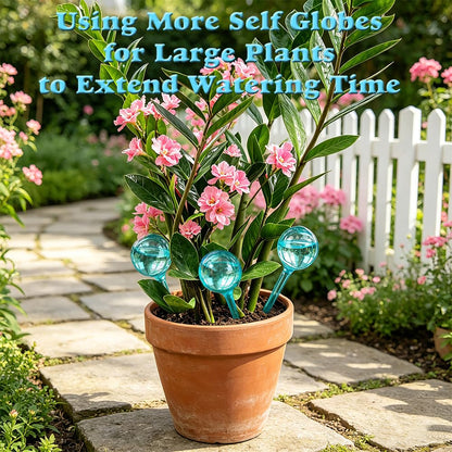 Logresy Plant Self Watering Globe, Small 6pcs Plant Watering Stakes Automatic Plant Watering Bulb System Spikes, Flower Automatic Watering Device, Garden Self Waterer for Indoor Outdoor Plant