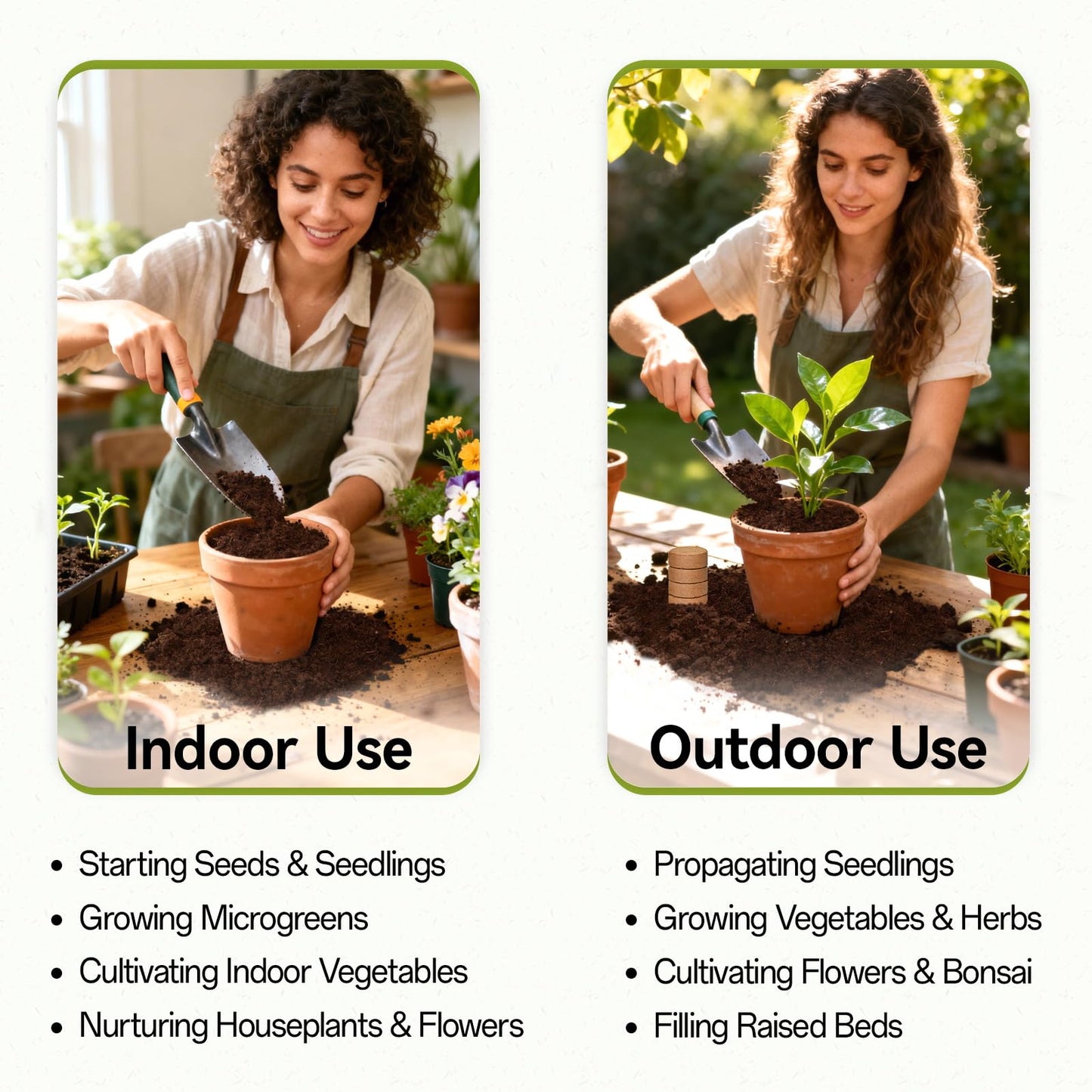 ZeeDix 100 Pack 30mm Organic Coco Coir Seed Starter Pellets, Compressed Coconut Fiber Seed Starter Soil Discs Potting Soil Mix for Indoor Outdoor Plants, Herbs Houseplants Bonsai Vegetables Flowers