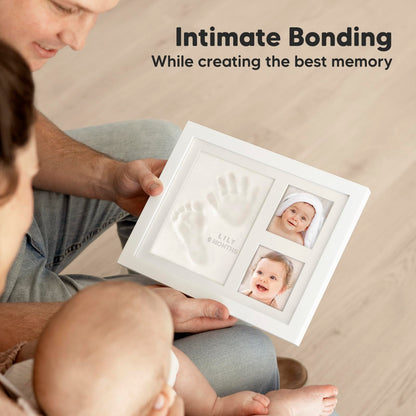 Baby Hand and Footprint Kit - Quick Dry Clay Baby Footprint Kit, Newborn Keepsake, Nursery Picture Frame for Boys, Girls, Personalized Gifts for Shower & Registry, New Mom Gift (Alpine White)