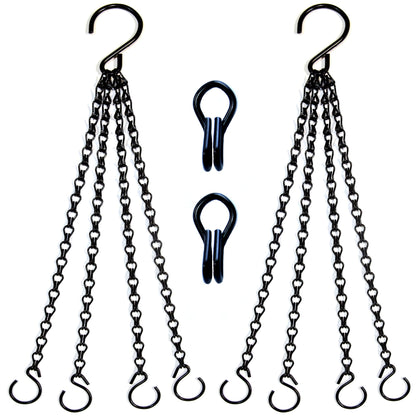 Uarepretty 2Packs 26inch 90lbs Black Heavy Duty Metal Hooks Hanging Chains Hangers for Garden, Balcony, Yard, Kitchen, for Hanging Plant Pots,Planters,Bird Feeder,Lanterns, Billboard Etc.