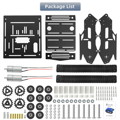 YonPhsy Robot Tracked Tank Car Chassis, Shock Absorbing Robot Chassis Full-Metal Robotic Moving Platform Track for Raspberry Pi Arduino Jetson Microb DIY Maker Smart Car Learning Kit