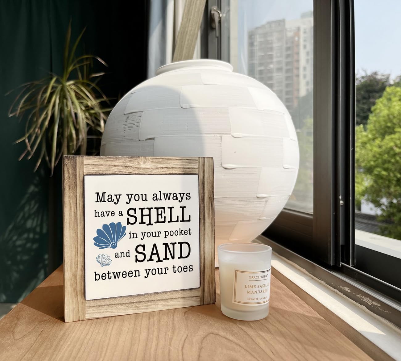 Beach Wood Plaque Sign, May You always Have a Shell in Your Pocket and Sand between Your Toes, Box Wood Plaques Desk Décor, Positive Home Decor, Decor for Beach House, Ocean Theme Decoration for Shelf