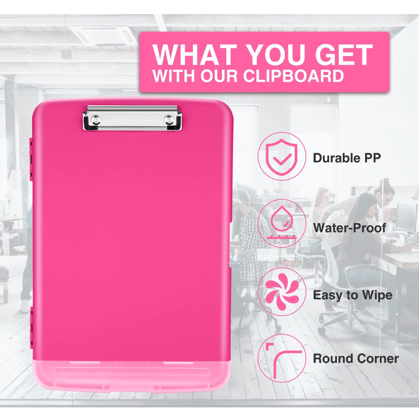 Sooez Clipboards with Storage, High Capacity Clip Boards 8.5x11 with Storage, Heavy Duty Nursing Clipboard Folder, Plastic Clipboard with Pen Holder for Women Teachers Work, School & Office Supplies
