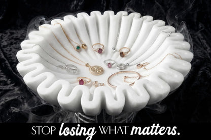 The Serene Atelier Marble Decorative Bowl for Home Decor - 100% Natural Stone | Handcrafted | Pedestal Marble Bowl - Versatile 9" Catch All for Entryway