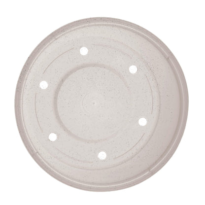 Bloem Terra 8" Diameter Round Vanilla Bean Resin Planter Pot with Drainage Holes for Indoor and Outdoor Gardening