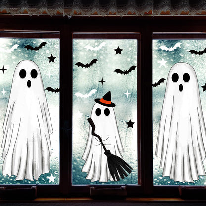 Large Halloween Window Clings Ghosts Silhouette for Glass Window Ghosts Window Stickers Decals Decorations