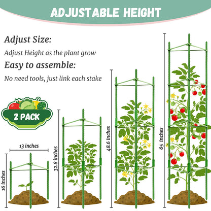 Legigo 2-Pack Tomato Cage for Garden Plant Support - Up to 48in Garden Stakes, Tomato Trellis for Potted Plants, Tomato Cages Plant Stakes for Climbing Vegetables & Flowers