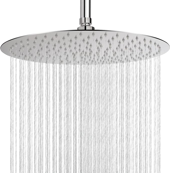 NearMoon Rain Shower Head, Ultra-Thin Design-Pressure Boosting, Awesome Some Experience, High Flow Stainless Steel Rainfall Head (16 Inch, Brushed Nickel)