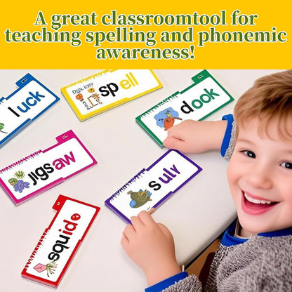 30 Read Word Families, Sight Words, ABC Phonics Flash Cards,Reading Learning Set, Educational Games for Kindergarten