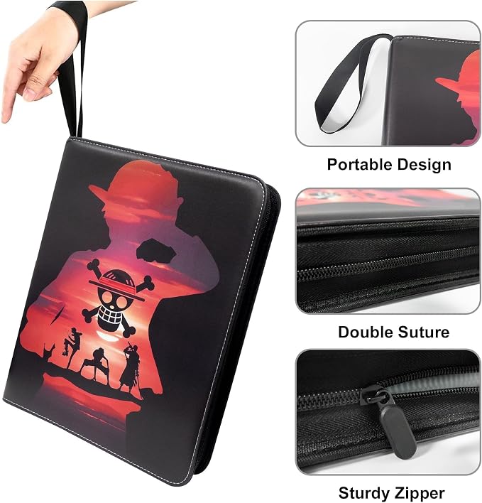 Custom Card Binder 1080 Pocket, DIY Anime Sports Cover Design, Portable Waterproof Storage Album with Removable Sleeves for Baseball Football Soccer One Piece Cards Collectors