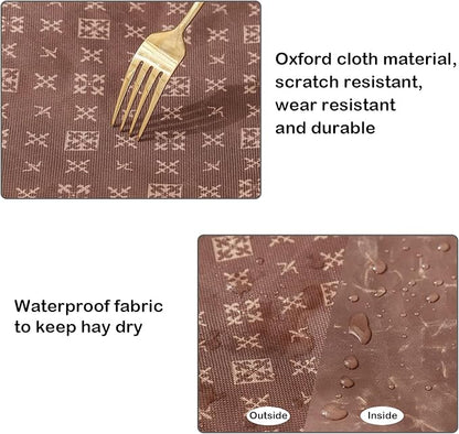 Rabbit Hay Feeder Bag, Large Capacity Rabbit Hay Bag Small Animal Hanging Hay Bag 600D Oxford Cloth Bunny Hay Feeder Bag for Rabbits Guinea Pigs Chinchillas (Pink-2 Holes-2Pcs)