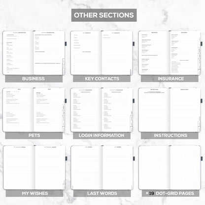 Clever Fox End of Life Planner – Final Arrangements Organizer for Beneficiary, Will Preparation, Last Wishes & Funeral Planning, A4 (Silver Black)
