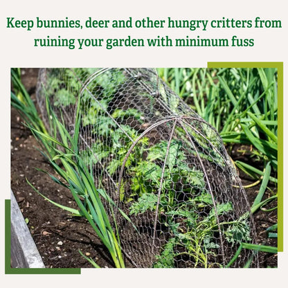 Gardener’s Supply Company Chicken Wire Cloche Garden Plot Plants Cover Protector | Sturdy Arch Metal Tunnel Cage Flowerbeds and Seedlings Garden Protection from Wild Animals | (3-in-1 Set) Extra Large