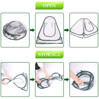 Pop up Greenhouse Cover, Transparent PVC Mini Small Grow Plant House Tent, Gardening Flowerpot Warm Room Backyard Flower Shelter for Indoor Outdoor (27"x27"x31")