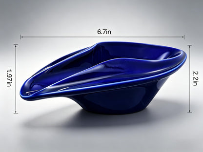 Ceramic Decorative Bowl Luxury Yacht-Inspired – Sculptural Glossy Blue Design, Modern Catchall Tray for Desk, Entryway & Coffee Table Home Décor