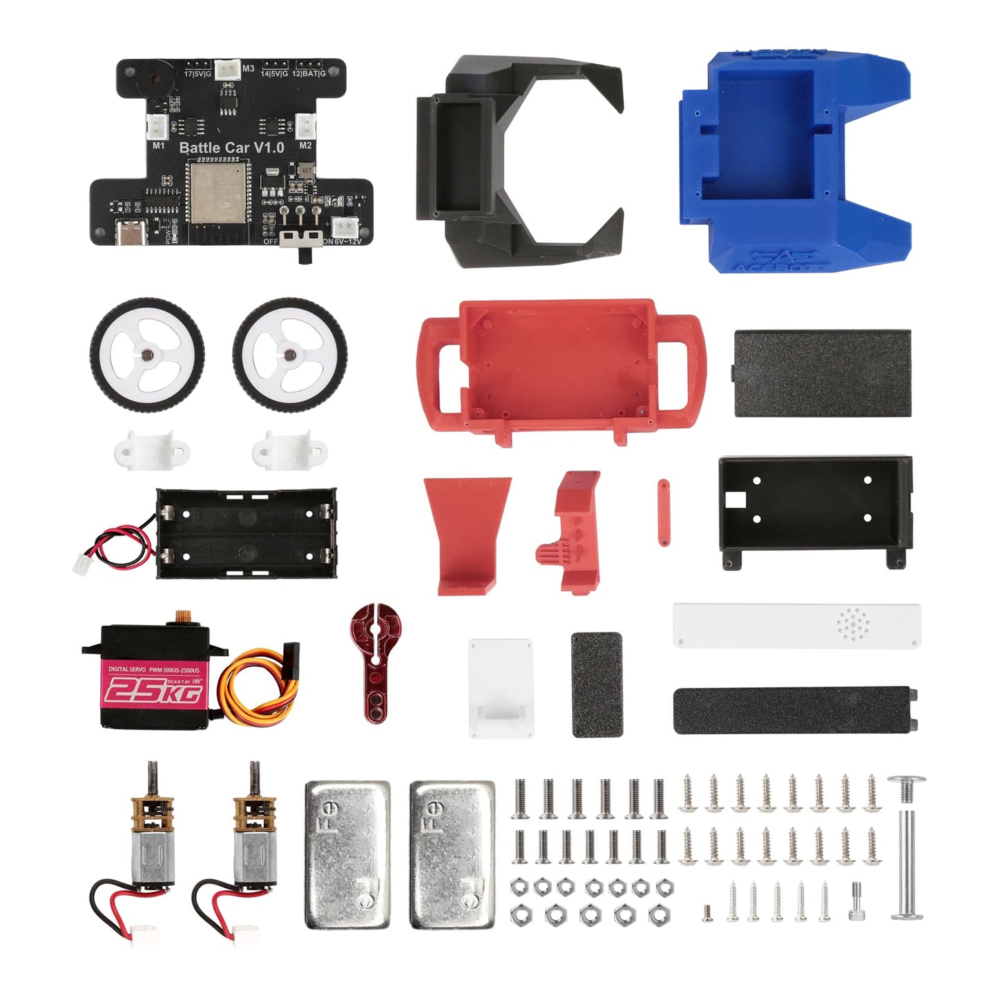 2-in-1 Football & Battle Robot Car Kit, ESP32 APP-Remote Control Battlebolt Car Fighting Robot Toy for Kids Wireless Gameplay Robotics STEM Science Kit Birthday Gift for Boys Girls Age 8+ (One Car)