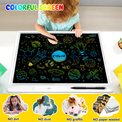 18 Inch LCD Writing Tablet for Kids, Large Drawing Tablet Doodle Board,Erasable Color Screen, Educational Toy for Toddlers 3-8, Travel Toy, Screen-FreeLearning Gift for Boys & Girls