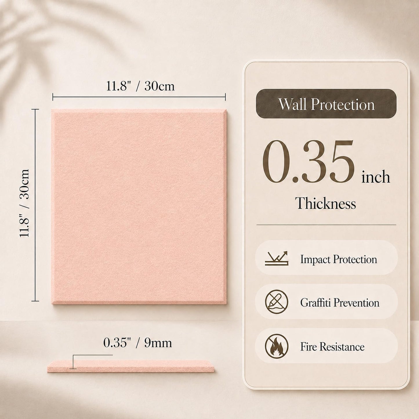 Baysola Felt Bulletin Board Panels 48 x 36 Inch Self Adhesive Wall Tiles Cork Board Alternative for Office Classroom Photos Notes 12 Pack