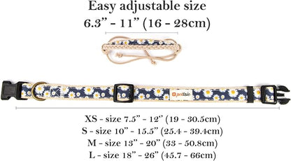 Pettsie Hemp Dog Bandana Collar & Matching Owner Friendship Bracelet | Adjustable, Durable Hemp, Soft & Comfortable, Secure D-Ring, Matching Friendship Bracelet, Blue