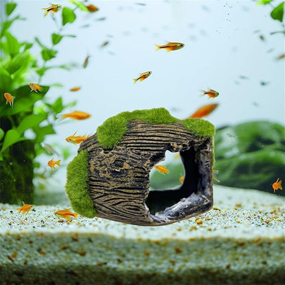 Aquarium Broken Barrel Fish Hide Caves, Cute Cichlids Guppy Small Fish Betta Shrimp Hide Caves Shelter, Fish Tank Shipwreck Themed Hide Hut Hideouts for Small Medium Fish Tank Breed Spawn