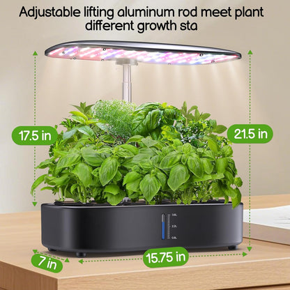 Hydroponics Growing System Kit - 12 Pods Indoor Herb Garden with LED Grow Light, Adjustable Height up to 17", Auto Timer - Perfect Home, Birthday & Mother’s Day Gift for Women
