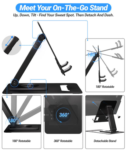 Ingnok Portable Monitor, Ultra Slim 15.6 Inch FHD IPS Laptop Screen Extender with Adjustable Stand, USB C Compatible, Ideal for Travel and Office