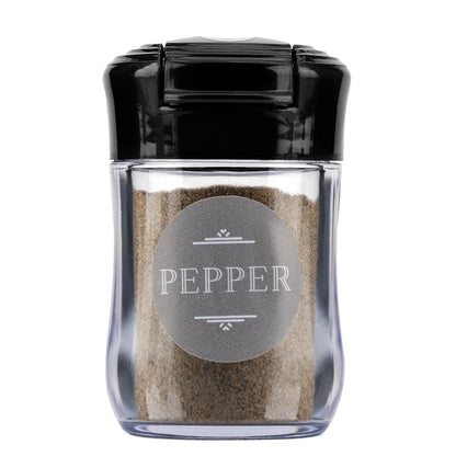 CRYSTALIA Clear Plastic Camping Salt and Pepper Shakers, 2 Pack Mini Salt and Pepper Shakers with Lid, BPA Free Plastic Condiment Containers for Picnic, Camping, Travel, Work, Purse, Catering