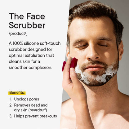 VWMYQ Face Scrubber, Silicone Face Scrubber for Men Facial Cleansing Brush Silicone Face Wash Brush Manual Waterproof Cleansing Skin Care Face Brushes for Exfoliating- Black