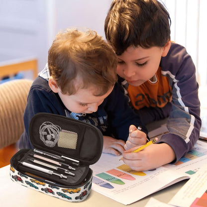 Geoocii Vintage Car Large Capacity Pencil Case Organizer Pencil Pouch Stationery With Zipper School Supplies Pencil Bag For Girls Boys Teens Adult Office