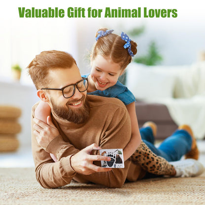 MEROCO Forest Animals Tracks Cards for Kids,Animal Tracks Matching Game Flash Cards,Homeschool Animal Games Kids Learning Educational Toys Preschool Autism Learning Materials
