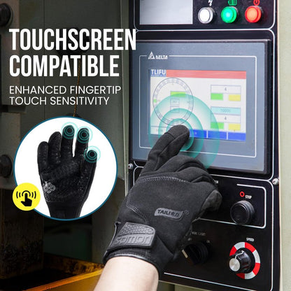 TAILI Level 3 Needle, Level 5 Puncture Resistant Work Gloves for Gardening, Touchscreen, Breathable, Grip Enhanced A7 Cut Resistant Safety Gloves, Black, Medium (M), 1 Pair