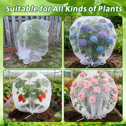 Bird Netting for Garden Protection, 2 Pack Garden Netting Pest Barrier with Drawstring 3.3Ftx4.9Ft Blueberry Bushes Fruit Tree Netting Garden Plant Protection Mesh Covers for Vegetables Bushes Flowers