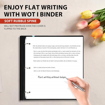 WOT I 6-Pack 1 Inch Telescoping 3 Ring Binder, Expandable Flexible Binder - Patented Design for Easy Portability, Holds 225 Sheets (Assorted Pastels)