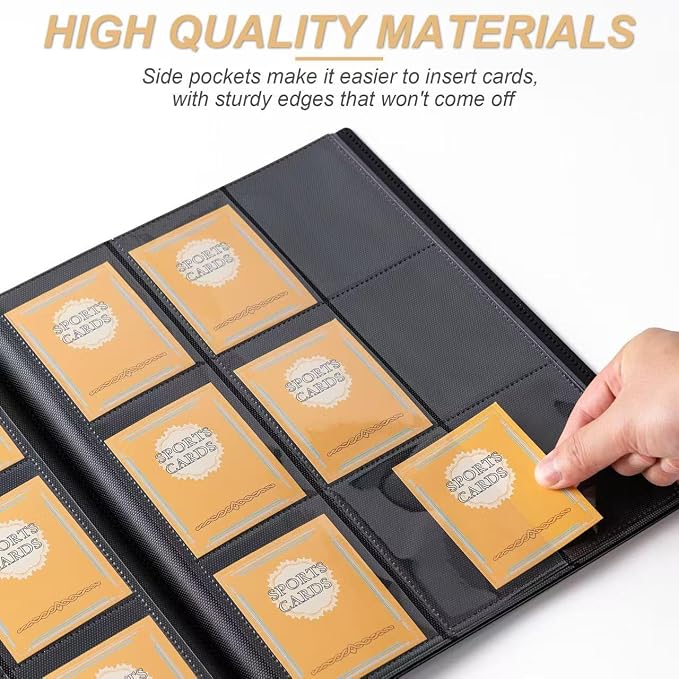 Card Binder 9 Pocket Storage 360 Card Binder,Trading Card Binder Senior and Sturdy Side-Loading Album,Intended For YuGiOh,MTG, TCG,Game Cards & Baseball Card Binde,（Yellow）