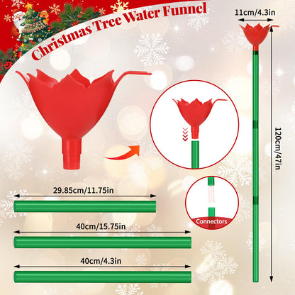 4 Pack 48 Inch Clear Christmas Tree Watering Funnel with Long Plastic Tube Watering System for Large Indoor Outdoor Xmas Tree Prevents Fire