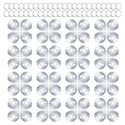 Afcabakila 48 Pcs Clear Crystal Ball Prism 20mm Chandeliers Prism Sun Shine Catcher Christmas Crystal Ornaments Rainbow Pendants Maker, Crystals Ball for Window Hanging, Garden Decor, and Gift Making