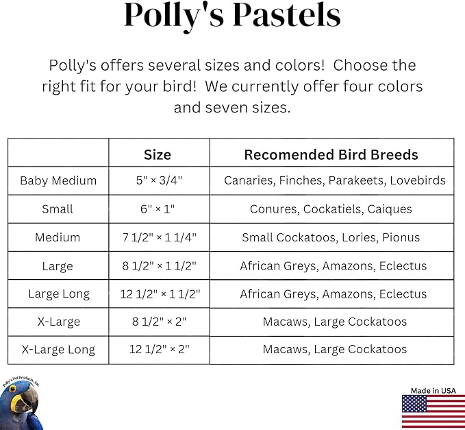 Polly's Pastels Nail Trimming & Beak Conditioning Safety Perch for Cockatiels, Cockatoos, Macaws, Parakeets, Budgies, Parrots and All Other Birds (Blue, Small-1" Dia. x 6" Long)