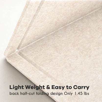 Lightomorrow Bulletin Board, 36 x 24 inches Felt Board - Decorative Pin Board, Cork Board Alternative for Wall, 3' x 2' Foldable Self-Adhesive Vision Board Prayer Board with 20 Pushpins - Oatmeal