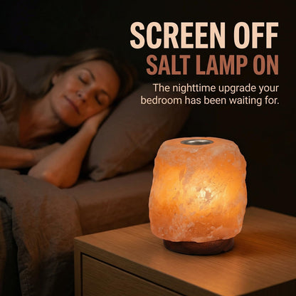 Himalayan Salt Lamp with Aromatherapy Tray & Dimmer Switch - Salt Rock Lamp for Bedroom, Relaxation & Sleep | Calming Meditation Spa Lamp | Himalayan Salt Diffuser | Warm Glow Night Light | Gift Ready