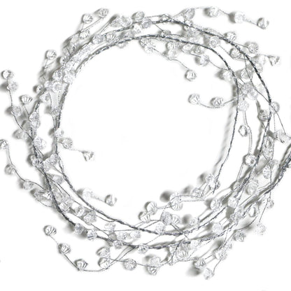 Jishi Christmas Garland 20 FT Crystal Diamond Ice Wire Clear Bead Garland for Christmas Tree Decorations Indoor Winter Wonderland Home Decor for Living Room Bedroom Fireplace Mantle Mantel, Wreath DIY