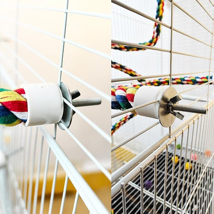 41Inch × 0.8-Inch Diameter Nipple Style Bird Rope Perch, Bird cage Accessories, Rope perches for Conures,Parrots,Cockatiel,Lovebird,Budgerigar,Parakeet perches Birds Standing Pole