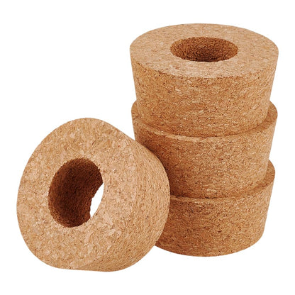 OLYCRAFT 4 Pack Cork Lids for Glass Planters 2.3~2.6 Inch Hydroponic Lids 1.2 Inch Thick Terrarium Cork Covers with 1.2 Inch Hole Natural Cork Stoppers for Hydroponic Plant Propagation Growing Vases