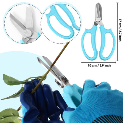 WILLBOND Gardening Gift Set for Women, Mother's Day Floral Arrangement Kit with Pruning Shears, Thorn Remover, Gloves and Floral Tape, Garden Tool Gift Kit for Mom, Wife, Garden Lovers(Blue)