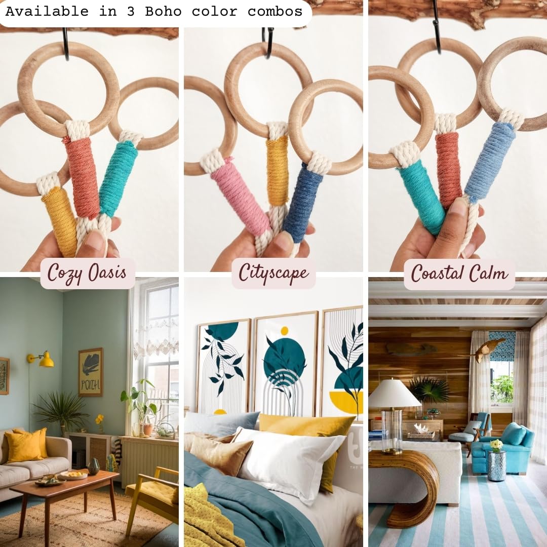 Handmade By Uruba Color Block Plant Hangers (Cozy Oasis)