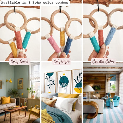 Handmade By Uruba Color Block Plant Hangers (Cozy Oasis)