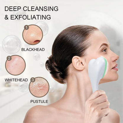 2 Pack Silicone Face Scrubber Exfoliating Brush, Manual Handheld Facial Cleansing Brush Blackhead Scrubber, Soft Bristles Waterproof for Face Skincare (Round-Pink)