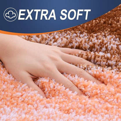 OLANLY Bathroom Runner Rugs Mat 59x24, Extra Soft Absorbent Microfiber Bath Rugs, Rubber Backing, Quick Dry, Washable Long Bath Mats for Bathroom Floor, Tub and Shower, Home Decor Accessories, Orange
