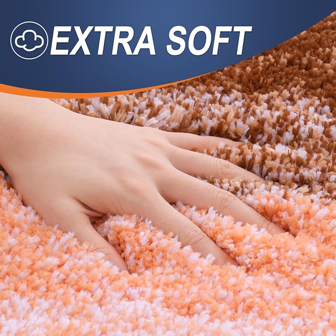 OLANLY Large Bathroom Rugs Mat 50x30, Extra Soft Absorbent Microfiber Bath Rugs, Rubber Backing, Quick Dry, Machine Washable Bath Mat for Bathroom Floor, Tub and Shower, Home Decor Accessories, Orange