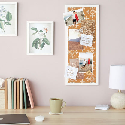 Juvale Decorative Cork Bulletin Boards for Walls (10 x 24 in) - White Frame Pin Board for Office, Bedroom & Room Decor