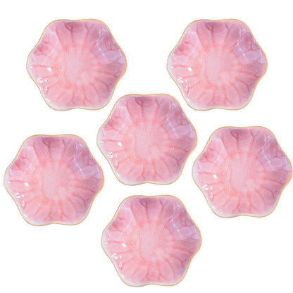 Whitenesser Pink Ceramic Dipping Bowls Set of 6, 4.25-Inch Small Sauce Dishes, Nordic Style Pastel Pink Prep Bowls for Condiments, Sushi, and Soy Sauce, Modern Decorative Mini Ramekins for Kitchen